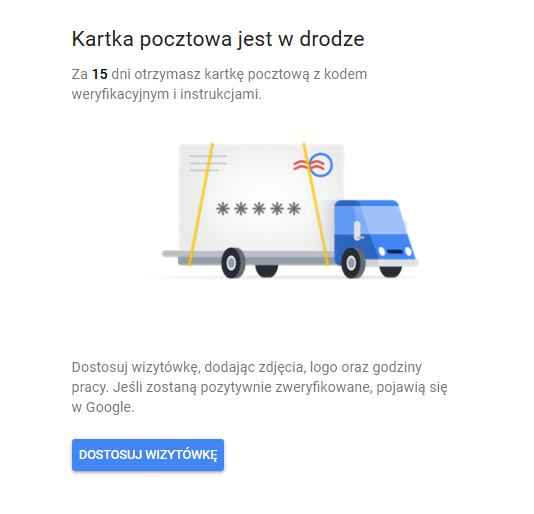 potwierdzenie wizytówki GMF