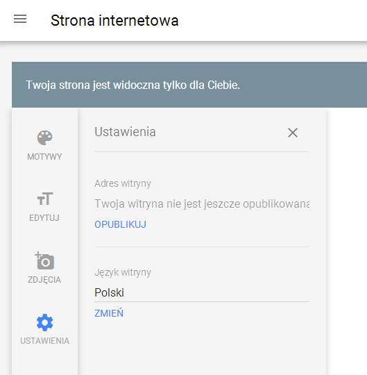 Ustawianie informacji na stronie