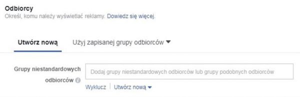 grupa odbiorców Facebook Ads