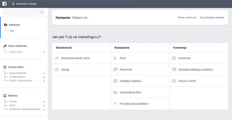 cele kampanii facebook adns