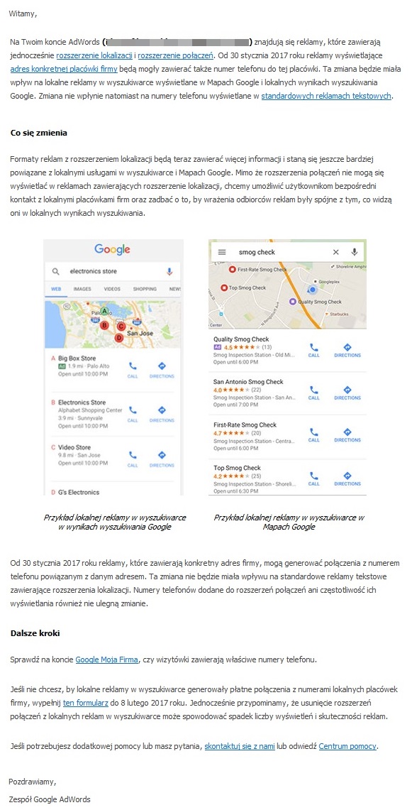 Automatyczne rozszerzenia połączeń