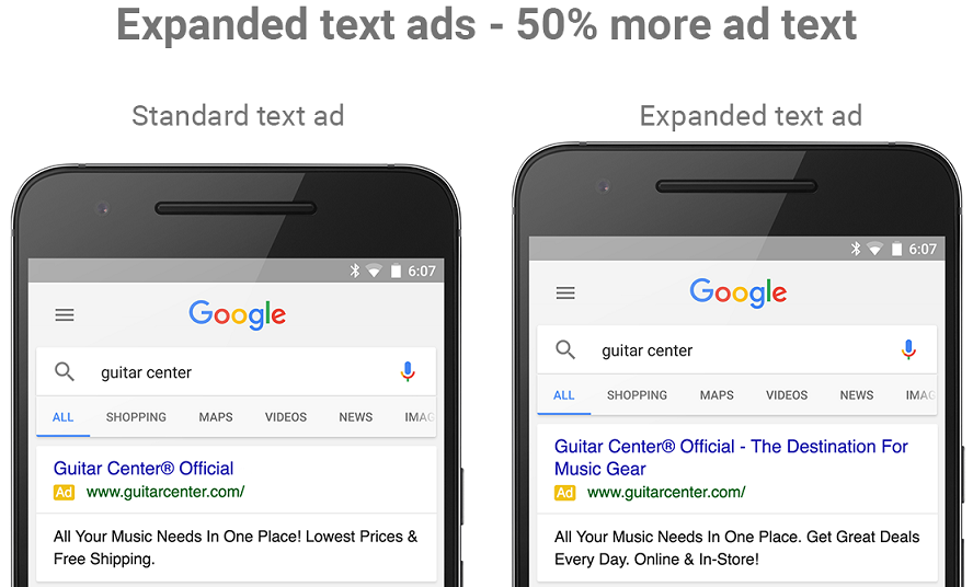 Expanded text ads