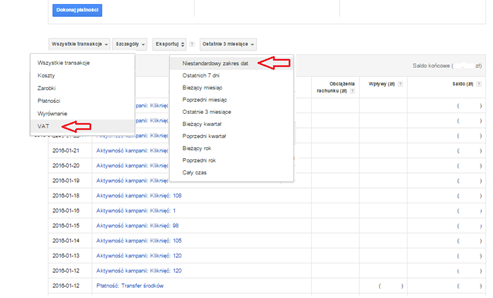 Faktura AdWords