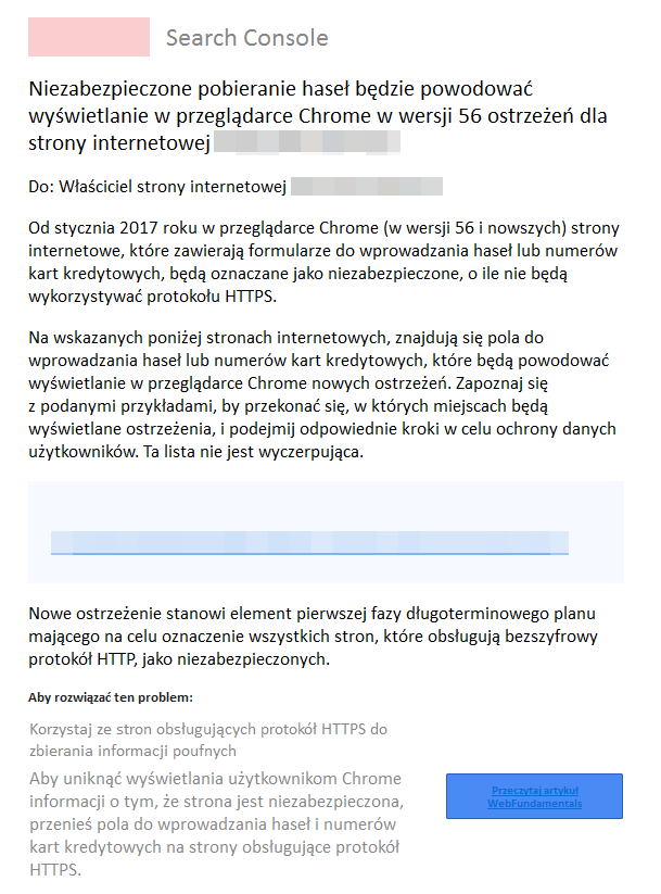 Ostrzeżenie o HTTPS