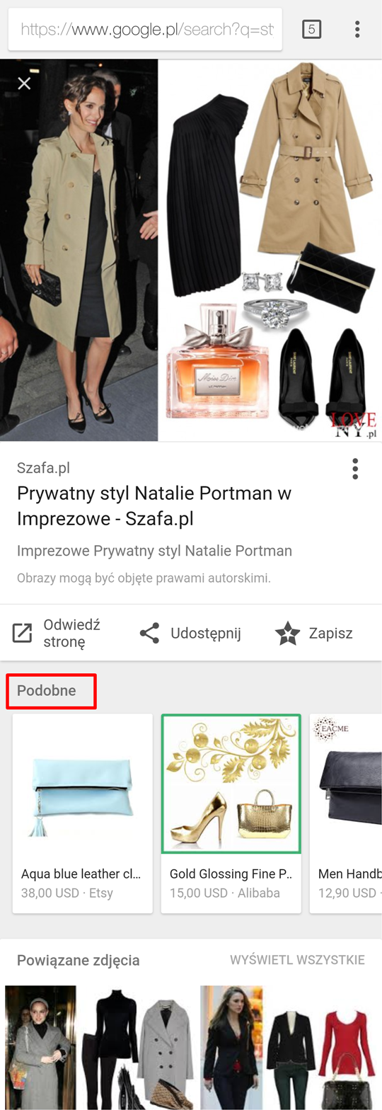 Produkty podobne w Google Images