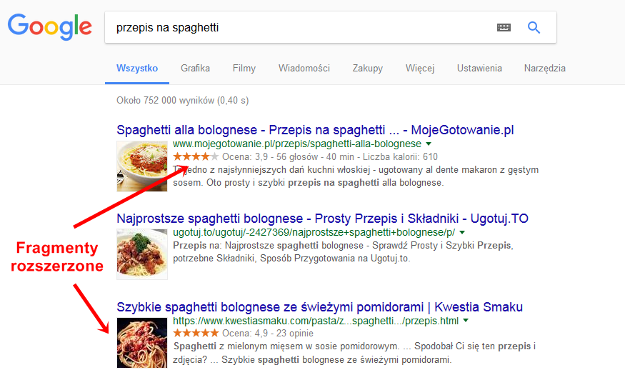 Rich snippets