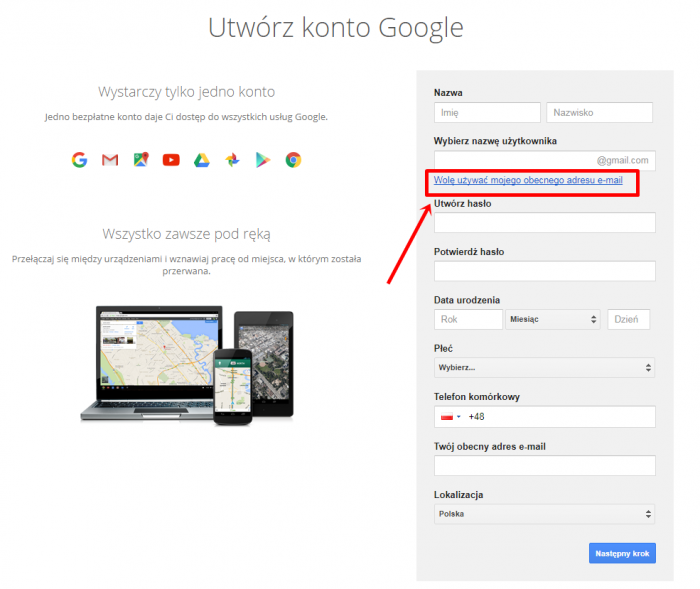 konto google zakładanie