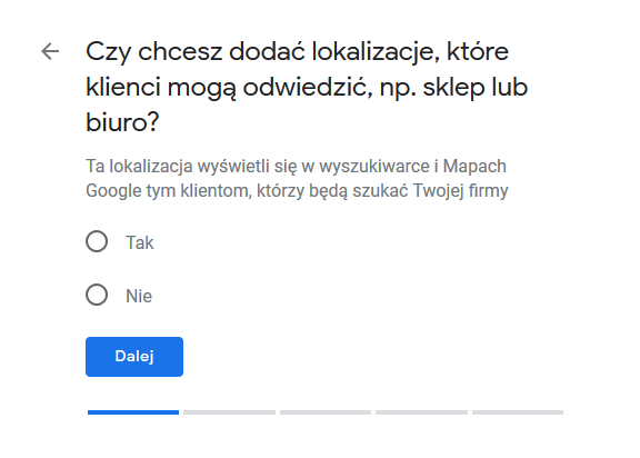 proces zakładania Google Moja Firma