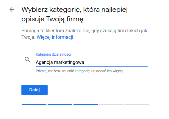 wybór kategorii GMF
