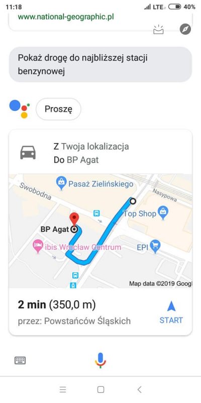 google maps asystent głosowy