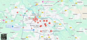 mapa wrocławia z salonami fryzjerskimi 